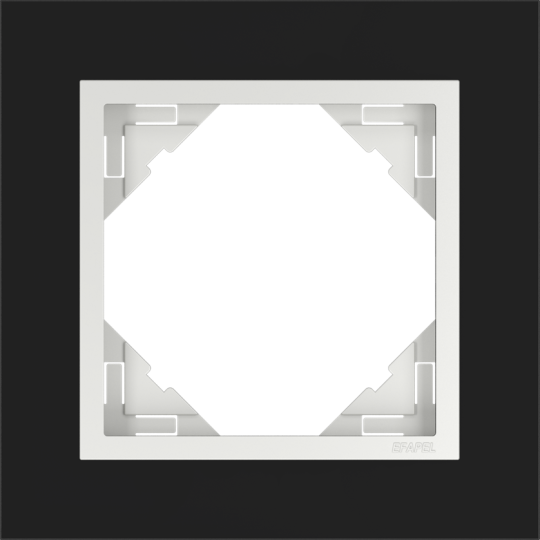 Rámeček jednonásobný LOGUS, CRYSTAL / tvrzené sklo, černá / ledová