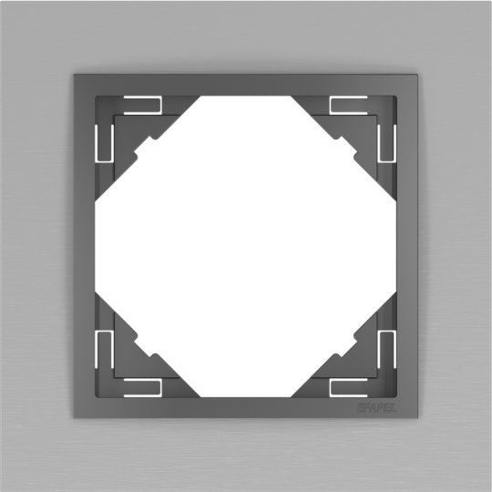 Frame - 1 gang LOGUS, METALLO / alu / grey