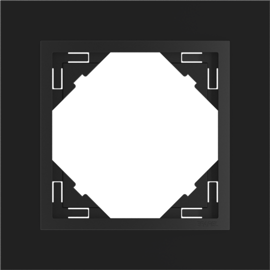 Rámeček jednonásobný LOGUS, CRYSTAL / tvrzené sklo, černá / černá